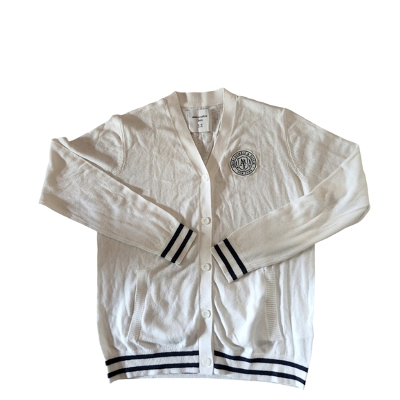 AMBERCROMBIE AND FITCH  CREAM JUNIORS BUTTON FRONT V-NECK CARDIGAN SIZE 15/16 - Picture 1 of 7